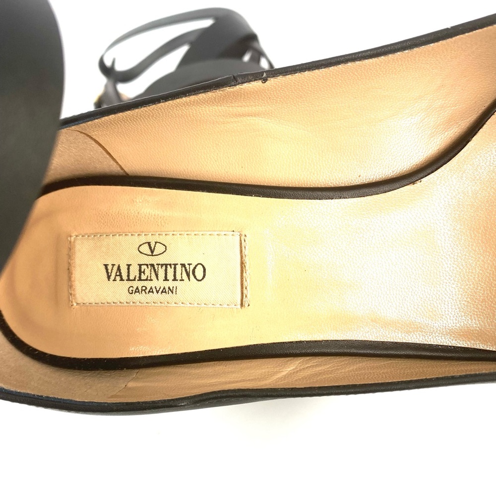 Valentino Black Ankle Strap Leather Pumps Size 38.5 - Picture 8 of 9